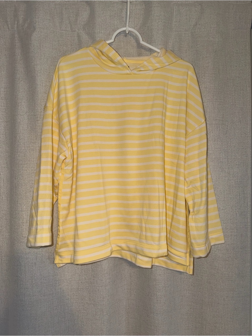 Sonoma Yellow and White Striped Hooded Pullover